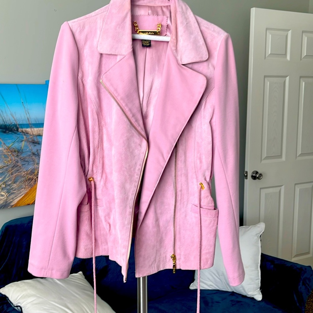 Pink Leather Suade Waist Adjustable Dress